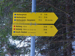 Signs at Wallberg  mountain, Bavaria, Germany