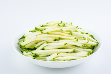 A plate of fresh shredded pumpkin