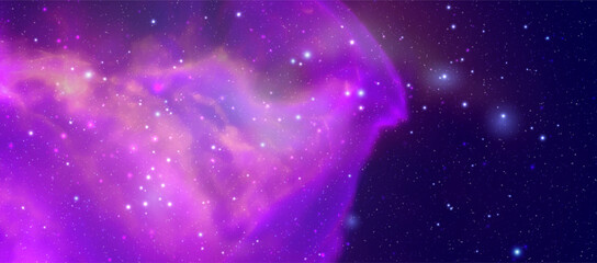 Obraz premium Space vector background with realistic nebula and shining stars. Magic colorful galaxy with stardust