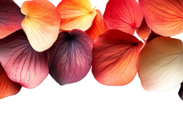 Vibrant Autumnal Flower Petals Border, Warm Hues & Intricate Veining