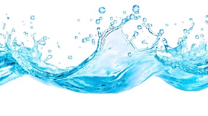 Water Splash, Blue Liquid, Isolated Background