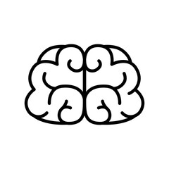 Brain icon in thin line style vector illustration graphic design