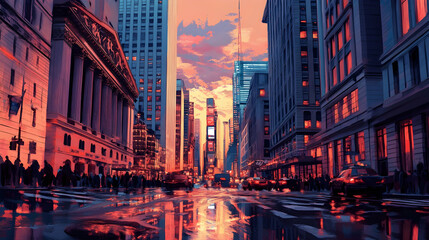 Fototapeta premium wallstreet exchange illustration