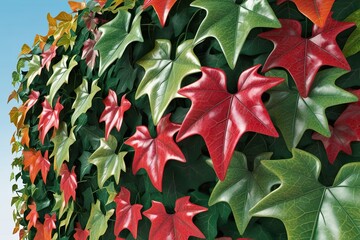 3D Visualization of Colorful Hedera Helix Ivy with Intricate Detail on a Lush Green Background