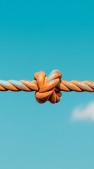 Knotted Rope Against a Blue Sky: A Symbol of Connection