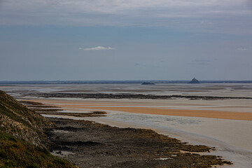 La baie du Mont-Saint-Michel depuis la cabane Vauban de Carolles, Manche, Cotentin, france