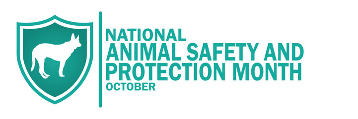 National animal safety and protection month. October. Suitable for greeting card, poster and banner. Vector illustration