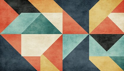 Fototapeta premium Geometric pattern with textured background.