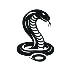 Cobra silhouette. Vector template for tattoo. White background.

