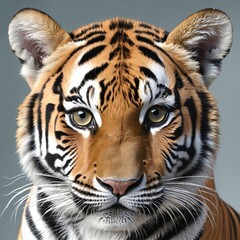 Obraz premium bengal tiger baby close up and isolated, Illustration