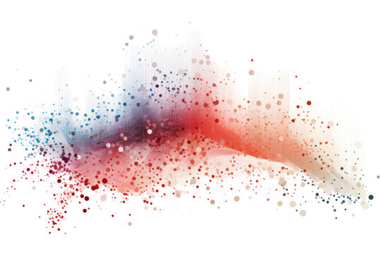 A high-resolution image of a digital scatter plot , isolated on white background