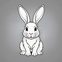 Obraz premium Easter bunny in simple one line style, illustration