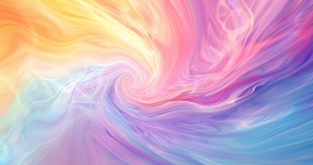 Obraz premium A vibrant, swirling abstract design featuring soft pastel colors that evoke a sense of fluidity and motion.