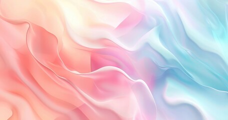 Obraz premium A soft, flowing abstract background featuring pastel colors that blend harmoniously, ideal for design and digital projects.