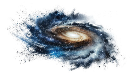 spiral galaxy isolated on white or transparent png
