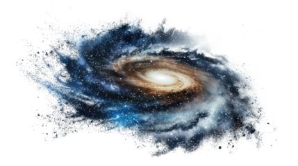 spiral galaxy isolated on white or transparent png