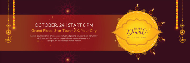 Vector illustration for Happy Diwali greeting