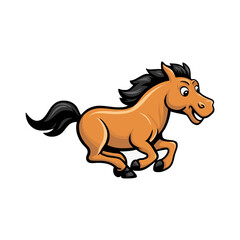 horse running design illustration logo