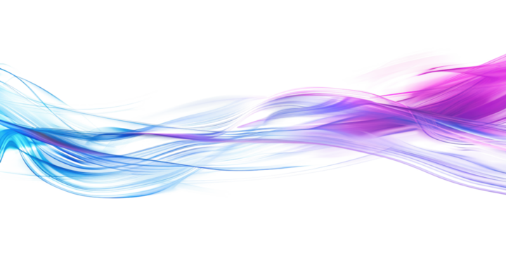blue purple light ray wave isolated on white or transparent png