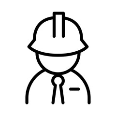 Contractor icon in thin line style vector illustration graphic design
