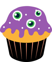 Halloween cute cup cake illustration