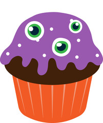 Halloween cute cup cake illustration