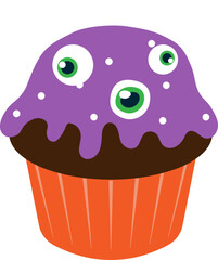 Halloween cute cup cake illustration