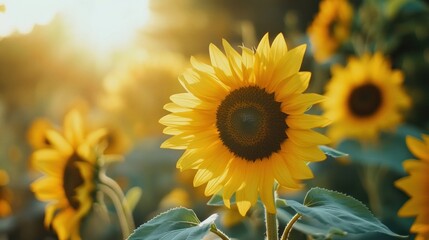 Sunflowers in Golden Light