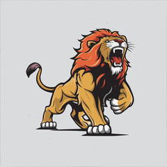 lion roar design logo illustration