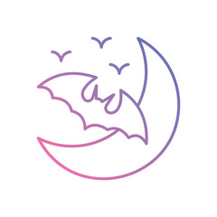 Eerie Moon icon vector stock illustration