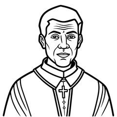 vector illustration of priest