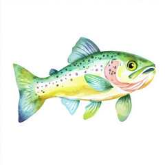 Fototapeta premium Fish cartoon watercolor Clip Art