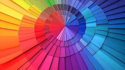 Obraz premium Vibrant 3D Rendered Color Wheel with Smooth Gradients of Primary Secondary and Tertiary Hues