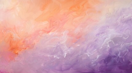 Fototapeta premium Illustration of An artistic representation of a gradient transition from pastel peach to soft lavender, with abstract brushstrokes and a dreamy, ethereal quality. Ai Generate. 