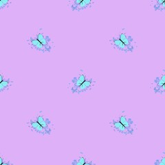 Seamless pattern for design with butterflies.