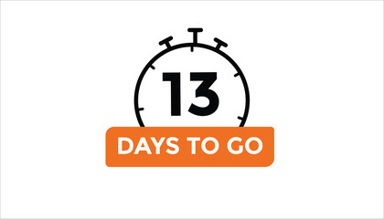 13 days to go Countdown number banner templates. time icon. Vector Illustration 
