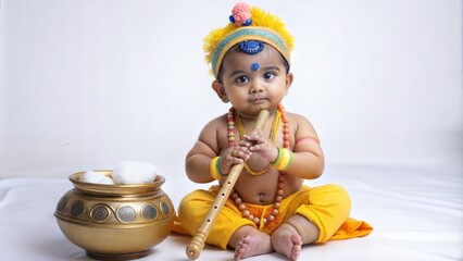 adorable indian baby in krishna kanha