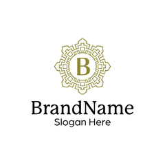 Elegant ornamental emblem premium crest template logo