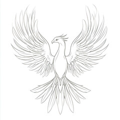 Fototapeta premium Elegant Monochrome Phoenix Tattoo Design