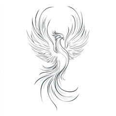 Obraz premium Elegant Monochrome Phoenix Tattoo Design