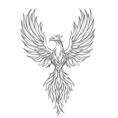 Obraz premium Elegant Monochrome Phoenix Tattoo Design