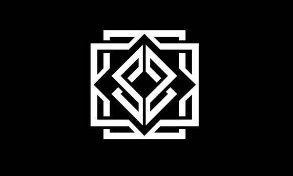 Many square design the concept of working together.  Design badge logo, icon, emblem, vector illustration.   