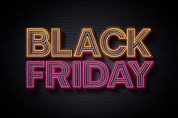 Black Friday Neon Sign - Glowing Text Effect