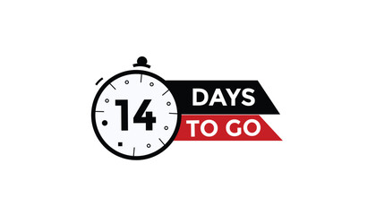 14 days to go Countdown number banner templates. time icon. Vector Illustration