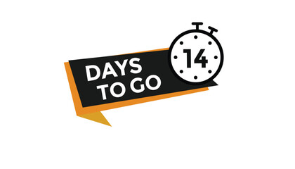 14 days to go Countdown number banner templates. time icon. Vector Illustration