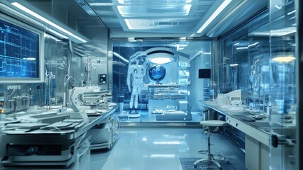 Obraz premium Futuristic Medical Imaging Technology in Advanced Hospital Room