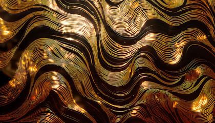  Abstract Glittering Golden and Black Wave Tiger Prints Pattern- A pattern featuring abs_1(7)