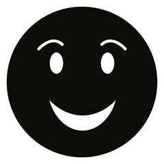 Emoticon Silhouette Isolated on White Background. Vector Illustration