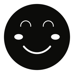 Emoticon Silhouette Isolated on White Background. Vector Illustration