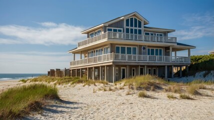 Obraz premium Seaside beach house by the ocean